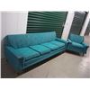 Image 1 : Retro Teal Couch And Chair