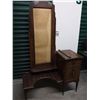 Image 1 : Antique Makeup Dresser, 2 Parts, Needs Work, 40”x19”x70”
