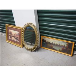 Wall Pieces (3) (Pictures With Frames (2) Mirror)