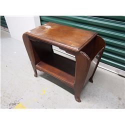 Wooden Magazine Rack, 27”x13”x22” (Needs Refinishing)