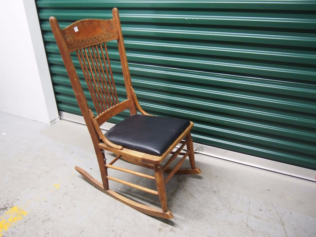 Wood Reupholstered Rocking Chair