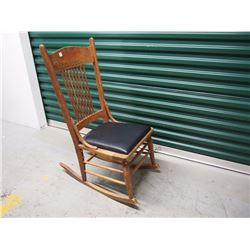 Wood Reupholstered Rocking Chair