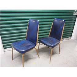 Blue Upholstered Dining Chairs (8)