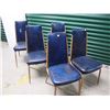 Image 4 : Blue Upholstered Dining Chairs (8)