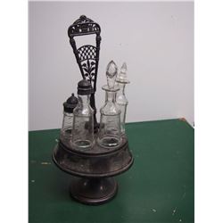 Table Caddie With Glass Bottles (Dented)
