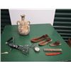 Image 1 : Lot Of Misc. (Metal Shoe Presses, Red Imp Razor, Clay Vase)