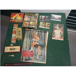 Lot of Misc (Walt Disney Playing Cards, Fairy Tale Colourful Books, 1952 Sunday Newspaper)
