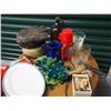 Image 1 : Lot of Misc (Brown Glass Jug, Old Baseball Mitt, Heated Coffee Cup, Assorted Glass, etc;)