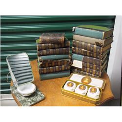 Lot of Books, with Unique Shaving Set