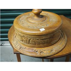 Ornate Wooden Cake Platter