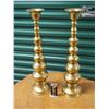 Image 1 : Two Large Brass Candlestick Holders and Table Lighter (2)