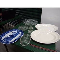 Lot of Platters with Candlestick Holders