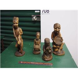 Four African Wood Statues