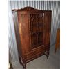 Image 1 : Antique Wood China Cabinet Glass Door with Drawer