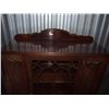 Image 2 : Antique Wood China Cabinet Glass Door with Drawer