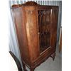 Image 3 : Antique Wood China Cabinet Glass Door with Drawer