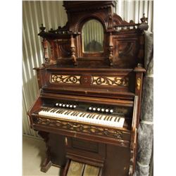 Dyer Brothers St.Paul Ornate Antique Wood Piano with Removable Top Piece