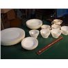 Image 2 : Lot Of Milk Glass Dishware (Cups, Plates, Bowls, Etc) (A And H, Fire King)