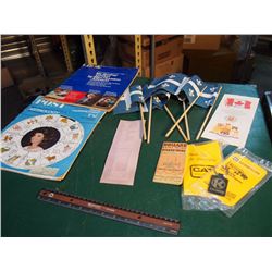 Lot Of Misc, Kramer Tags, Quebec Mini Flags, Paper Related