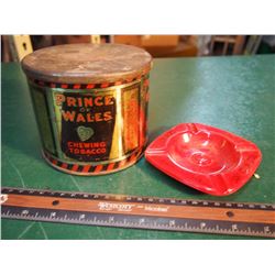 Prince Of Wales Chewing Tobacco Tin W/ Lancer Sask Ash Tray