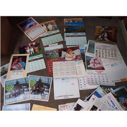 Lot Of 1980s Calendars with Metal Luggage