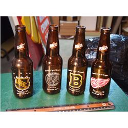Lot of Labatt Blue Pilsener NHL Logo Bottles (4)