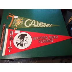 Lot Of Pennants (2) (Bedford Road Redmen Brit Tournament & Native Ceremonial Dancer)