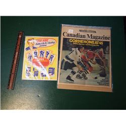 Bee Hive Syrup Note Book & Canadian Magazine 1974 (Gordie Howe)