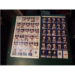 Lot Of Uncut Sheets Of Edmonton Oilers Team Cards (2)