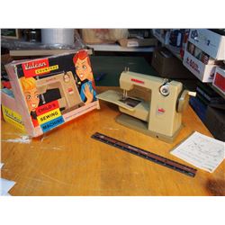 Vulcan Child’s Hand Operated Sewing Machine, Original Box, W/ Manual