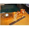 Image 2 : Marigold Carnival Glass, Assortment (4) (Footed Candy Dish, Mugs, Sugar)