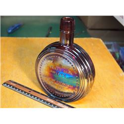 Dwight “IKE” Eisenhower Carnival Glass Decanter, Purple Iridescent, 1953-1961