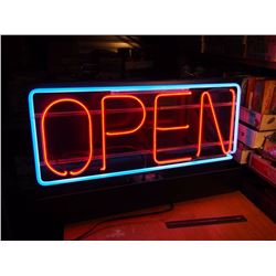 Neon Open Sign, 33”x19”, Thank You On Back