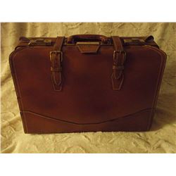 McBrine Leather Suitcase, Irish Linen Lining