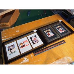 Framed Gretzky Trophy Cards (2 Cards, Art Ross, Lady Bing & 3 Gretzky Cards, MV Pete)