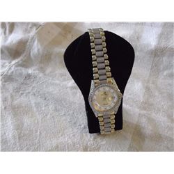 Designer "Piere Bernie" Calendar Watch With Crystal Accents, Quarts, Working