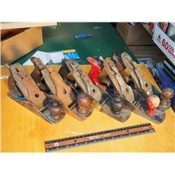 Lot of Metal Planes (5) (Union 14”, #5 Plane, Bailey #4 1/2, Sears #5, Bailey #4)