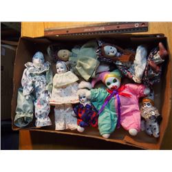 Lot Of Small Clown Dolls