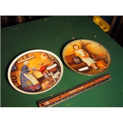 Norman Rockwell Plates (2) (The Pantry Raid, A Young Girls Dream)