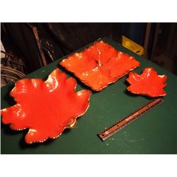 Red And Gold Serving Dishes