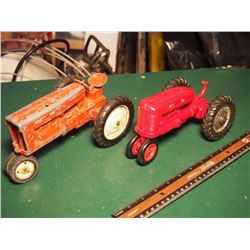 Metal Tru Scale And Plastic Tractor, W/ Plastic Scraper Toy