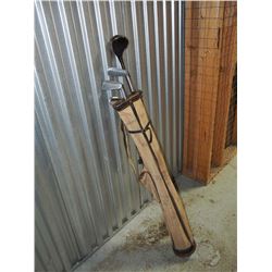 Vintage Golf Clubs With Bag