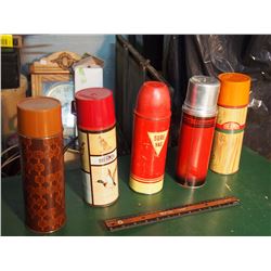 Lot Of Thermoses (5) (Thermos, Vacmaster, Super Vac, Woolworths)