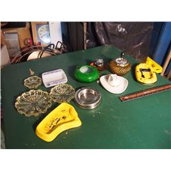 Lot Of Ashtrays W/ Table Lighter