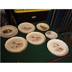 Lot Of Collectible Plates (Lots of Saskatchewan Church Plates, 22 Karat Gold)