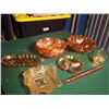 Image 1 : Lot Of Orange Glassware (Ashtrays, Serving Bowls, Etc)