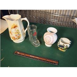 Lot Of Misc. (Texas Boot Mug, Water Pitcher, Etc.)