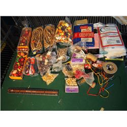 Lot Of Craft Supplies, Beads, Cords