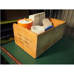 Wood Crate Full Of Plastic Containers (H.W. Storey, Sardis BC)