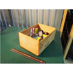Mini Wood Crate W/ Staplers And Staples